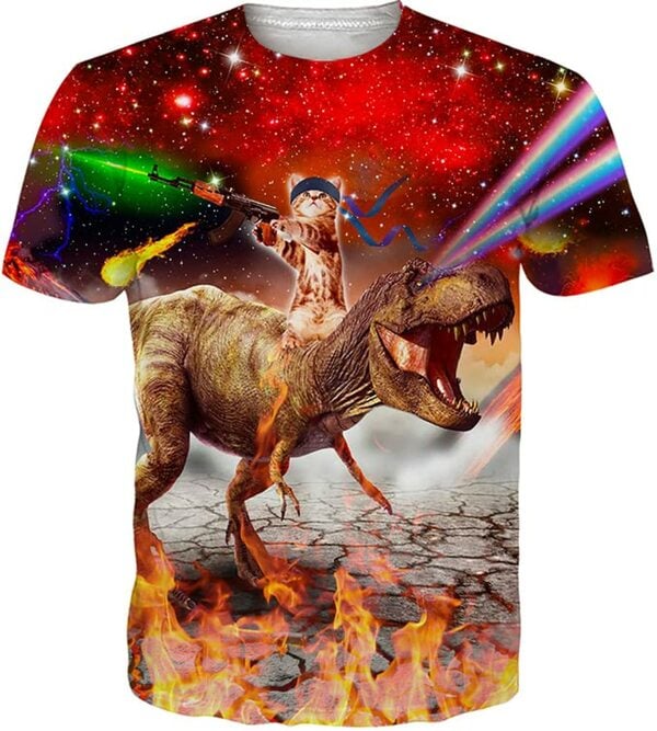 Bild 1 von Goodstoworld 3D T Shirt Herre Dino Grafik Unisex Muster Sommer Kurzarm T-Shirt Flamme Druck Rundhals Tee Top Tshirt XXL