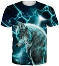 Bild 1 von Goodstoworld Unisex T Shirt Herren 3D Drucken Wolf Cooles Sommer Tshirt Kurze Ärmel Lässige T Shirts Tee Tops M