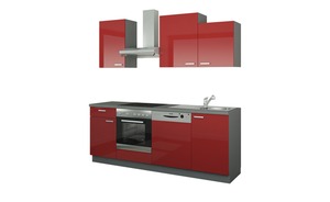 Küchenzeile mit Elektrogeräten rot Maße (cm): B: 220 Küchen