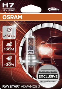 Osram GLL H7 Raystar Advanced +150% 12V 55W, 1 Stück