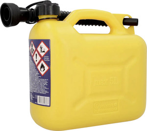 Unitec Benzinkanister 5 Liter Volumen Kunststoff gelb