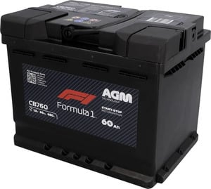 Formula1 Starterbatterie AGM CB760 60Ah 660A Maße: 242x175x190mm