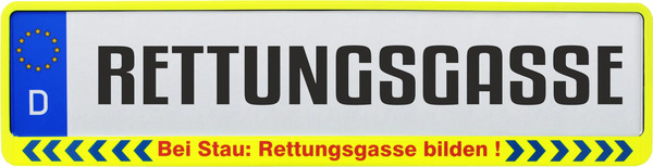 Bild 1 von Hermann Schütz Design Kennzeichenrahmen Rettungsgasse bilden