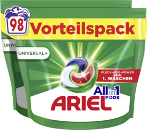 Ariel Vollwaschmittel All-in-1 Pods Universal+ Vorteilspack 98WL