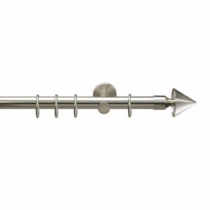 Bella Casa Gardinenstange, Stilgarnitur, Komplettgarnitur - Drehfix Kegel ø 20 mm, 160 cm edelstahl-