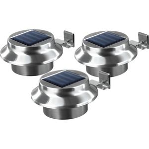 EASYmaxx Solar Dachrinnenleuchten Edelstahl 3er-Set