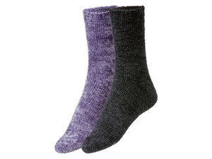 esmara® Damen Chenille-Socken, 2 Paar, flauschig