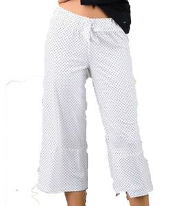 s. Oliver Culotte Stoff-Hose knöchellange Damen Couch-Hose mit elastischem und breitem Bund Home-Wear Weiß