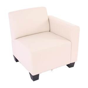 Modular Seitenteil rechts, Sessel mit Armlehne Moncalieri, Kunstleder ~ creme