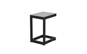 outdoor (Gartenmöbel Mit Flair) - Beistelltisch Sondrino, Aluminiumgestell in schwarz, Tischplatte betonfarbend