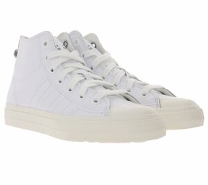 adidas Originals Nizza Hi RF High-Top-Sneaker lässige Damen Basketball-Schuhe mit Echtleder-Anteil Weiß