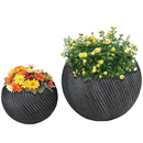 Bild 1 von Outsunny Pflanztöpfe 2er-Set, Blumentöpfe mit Ablauflöchern, Stapelbarer Kräutertopf, Pflanzkübel für Innen- und Außenbereich, Magnesiumoxid, Grau