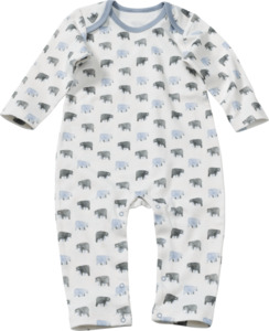 ALANA Baby Schlafanzug, Gr. 74/80, aus Bio-Baumwolle, weiß