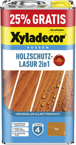Xyladecor Holzschutzlasur 2in1 4+1L gratis teak Aktionsgebinde 25% Gratis!
