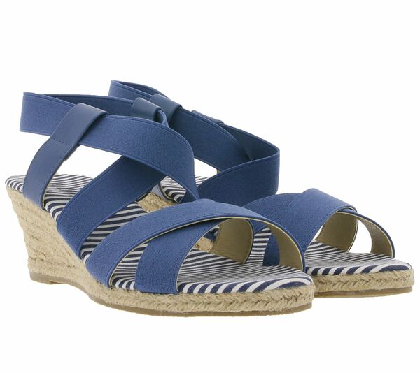Bild 1 von City WALK Sandalette stylische Damen Sandalen mit blauen Gummibändern 19784625 Blau