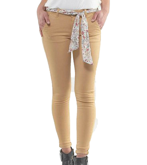 Bild 1 von le temps des cerises Lidy6 Jeans modische Damen Denim-Hose im Chino Stil Beige