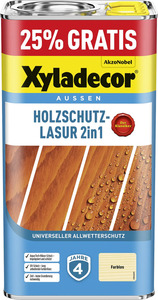 Xyladecor Holzschutzlasur 2in1 4+1L gratis farblos Aktionsgebinde 25% Gratis!