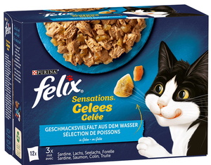 Felix Sensations Gelee Geschmacksvielfalt aus Dem Wasser 12x 85G