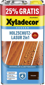 Xyladecor Holzschutzlasur 2in1 4+1L gratis palisander Aktionsgebinde 25% Gratis!