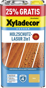 Xyladecor Holzschutzlasur 2in1 4+1L gratis kiefer Aktionsgebinde 25% Gratis!