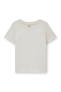 C&A Kurzarmshirt-mit In-Conversion Baumwolle, Weiß, Größe: 140