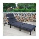 Bild 1 von Poly-Rattan Sonnenliege MCW-A51, Relaxliege Gartenliege Liege ~ Premium anthrazit, Kissen grau