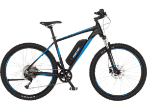 FISCHER Montis 2.1 Mountainbike (Laufradgröße: 27,5 Zoll, Rahmenhöhe: 48 cm, Unisex-Rad, 422 Wh, Schwarz/Blau)