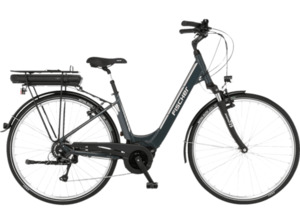 FISCHER Cita 1.5 Citybike (Laufradgröße: 28 Zoll, Rahmenhöhe: 44 cm, Unisex-Rad, 418 Wh, Granitgrau)