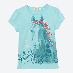 Mädchen-T-Shirt mit Pferde-Frontaufdruck