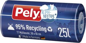 Pely Zugband-Müllbeutel 25 Liter 95% Recycling