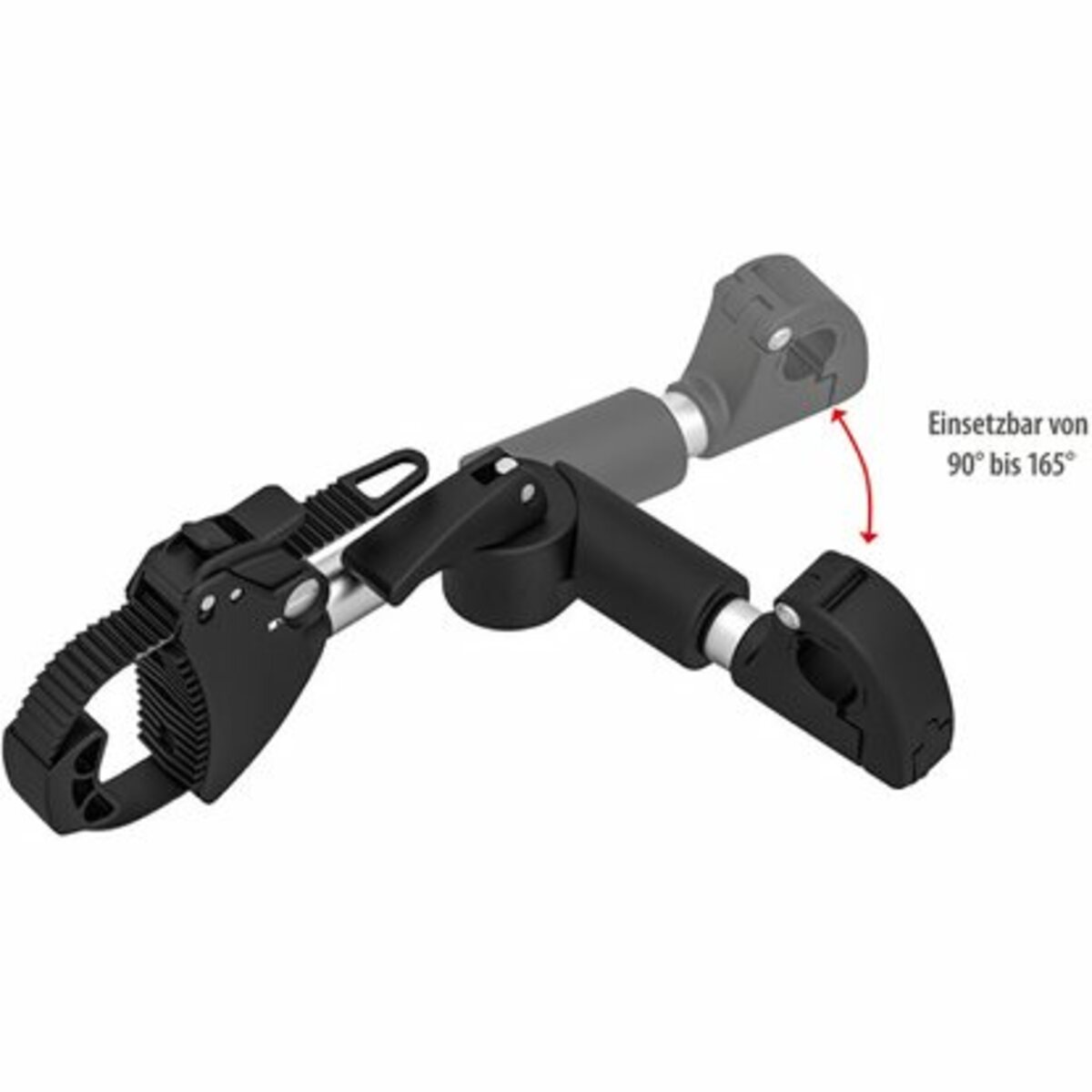 Bild 3 von Eufab Strap-Rahmenhalter Verstellbar 27 cm Schwarz-Silber