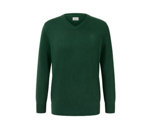Pullover mit V-Ausschnitt, dunkelgrün
