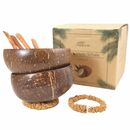 Bild 4 von 2 Umweltfreundliche Müslischalen Kokosnussschalen 2er Set mit Besteck | aus echter Kokosnuss | Breis