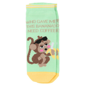 1 Paar Damen Sneaker-Socken mit Affen-Motiv