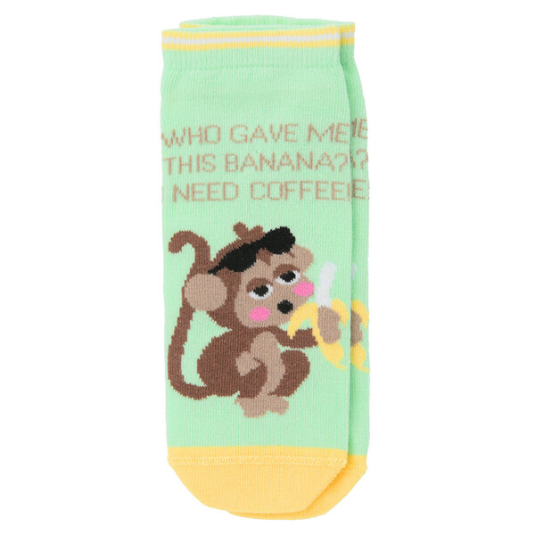 Bild 1 von 1 Paar Damen Sneaker-Socken mit Affen-Motiv