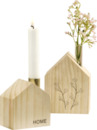 Bild 2 von IDEENWELT 2er-Set Holzhäuschen Blumenvase und Kerzenhalter
