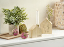Bild 3 von IDEENWELT 2er-Set Holzhäuschen Blumenvase und Kerzenhalter