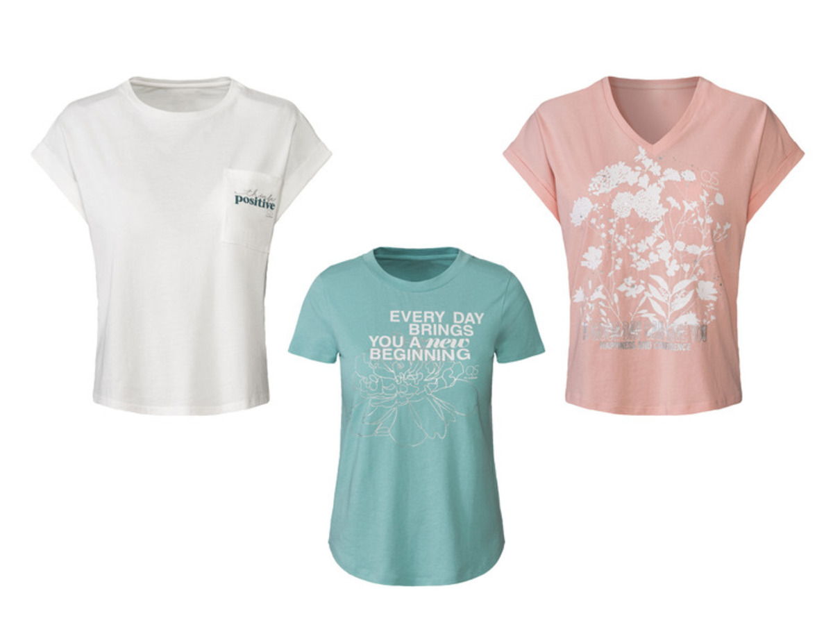 Bild 1 von QS by s.Oliver Damen T-Shirts aus reiner Baumwolle