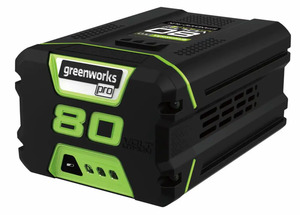 Greenworks 80 V Li-Ion Akku 2 Ah, LED-Ladestandsanzeige