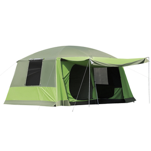 Outsunny Campingzelt Kuppelzelt Familienzelt 2 Schlafkabinen 4-8 Personen L405 x B305 x H225cm