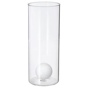 VARMBLIXT  Vase, Klarglas/weiß