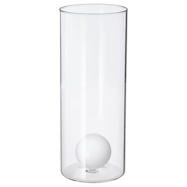 Bild 1 von VARMBLIXT  Vase, Klarglas/weiß