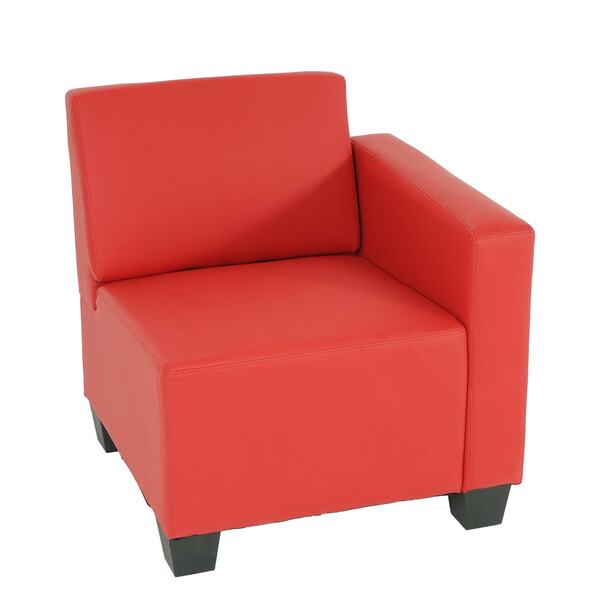 Bild 1 von Modular Seitenteil rechts, Sessel mit Armlehne Moncalieri, Kunstleder ~ rot