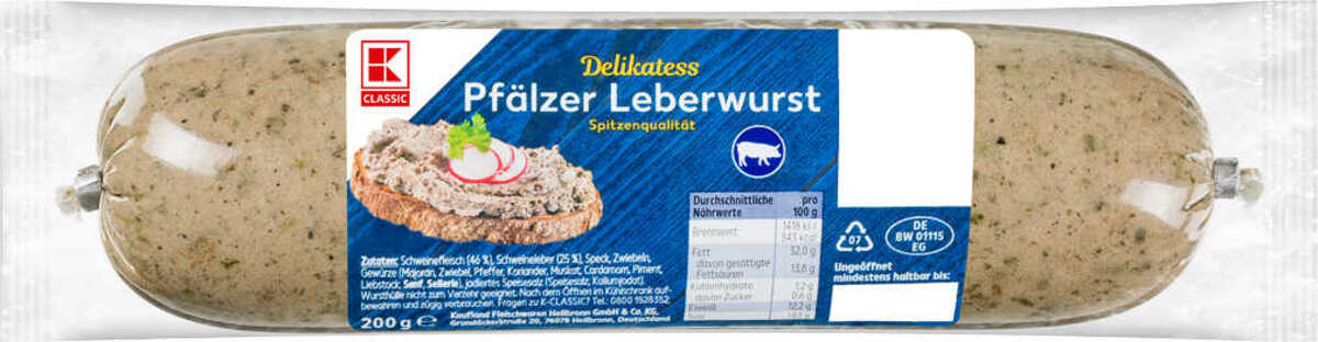 Bild 1 von K-CLASSIC Pfälzer Leberwurst