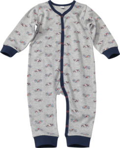 PUSBLU Kinder Schlafanzug, Gr. 98/104, mit Bio-Baumwolle, grau