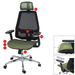 Bürostuhl MCW-A58, Schreibtischstuhl, Sliding-Funktion Stoff/Textil ISO9001 ~ grün/schwarz