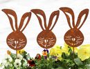 Bild 1 von LB H&F Lilienburg Gartenfigur »3er SET Gartenstecker Gartenfigur Gartendeko Deko Dekoration Garten Rost Hase Ostern Osterhase Dekostecker Dekofigur Osterdeko Rosthase Metalldeko Topfstecker Bee