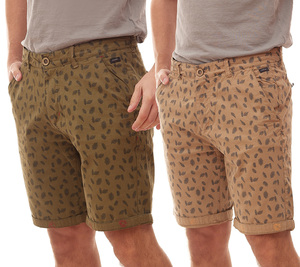 BLEND Herren kurze Hose zeitlose Chino-Shorts mit Feder-Print Allover 20710128