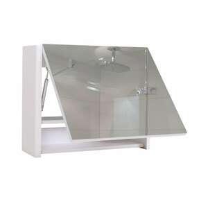 Spiegelschrank MCW-B19, Wandspiegel Badspiegel Badezimmer, aufklappbar hochglanz 48x79cm ~ weiß