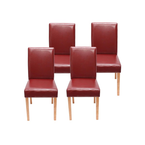 Bild 1 von 4er-Set Esszimmerstuhl Stuhl Küchenstuhl Littau ~ Kunstleder, weiß helle Beine